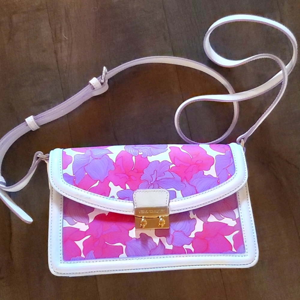 Leather Flower Vera Bradley Crossbody Bag